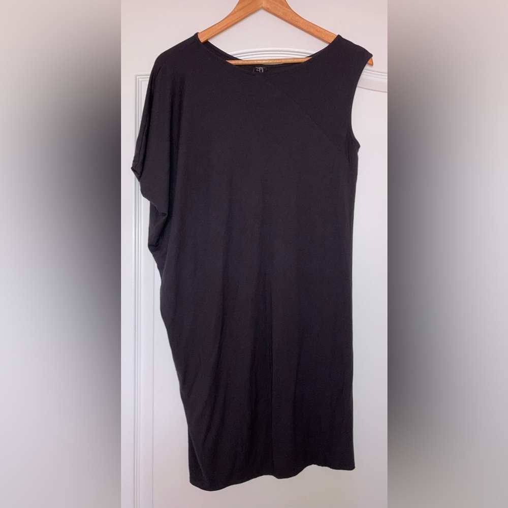 Zero+Maria Cornejo Draped Charcoal Gray Mini Dress M